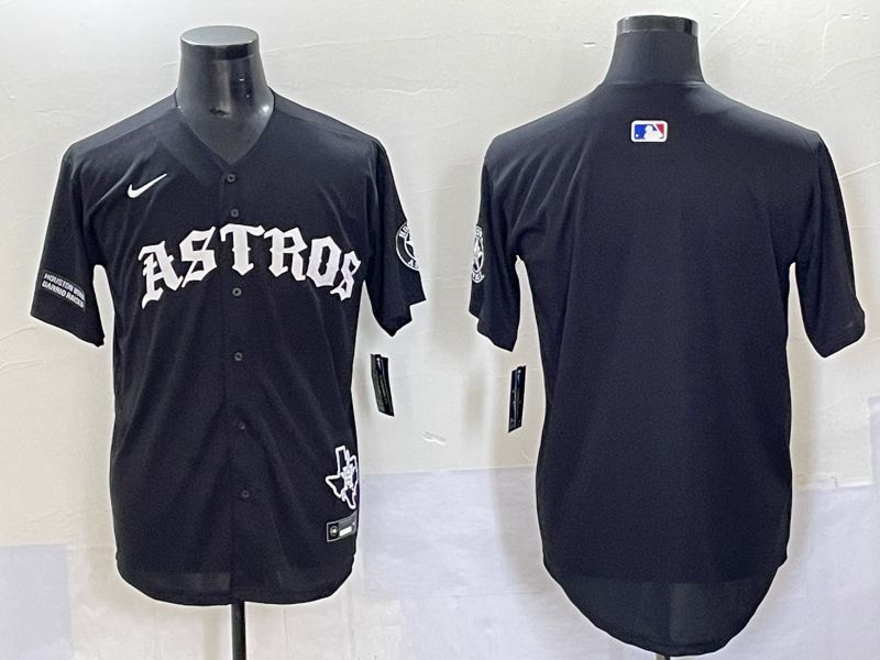 Men 2025 Houston Astros Blank Black Seven generations Joint Name Nike MLB Jersey style 4->houston astros->MLB Jersey